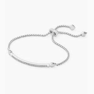 Silver Adjustable Diamond Bar Bracelet